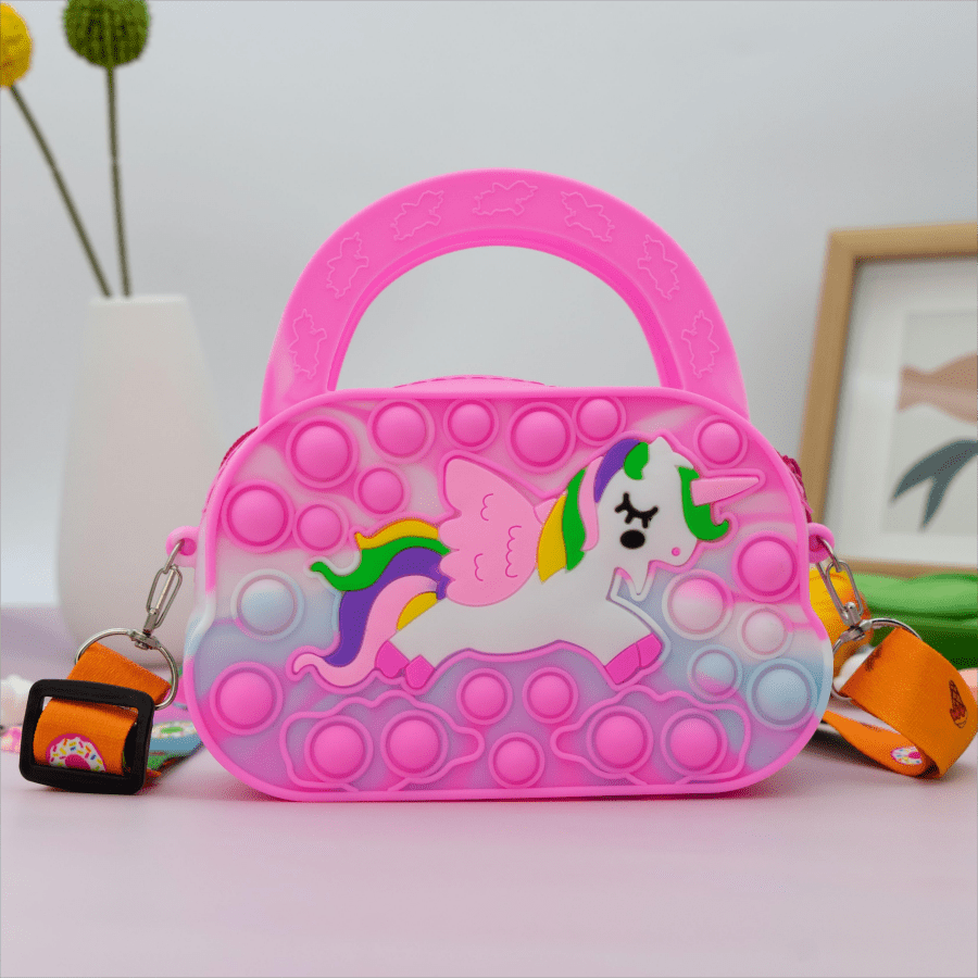 Children's Cute Pony Silicone Crossbody Bag, Fashion Casual Handbag For Girls, Ideal choice for Gifts
