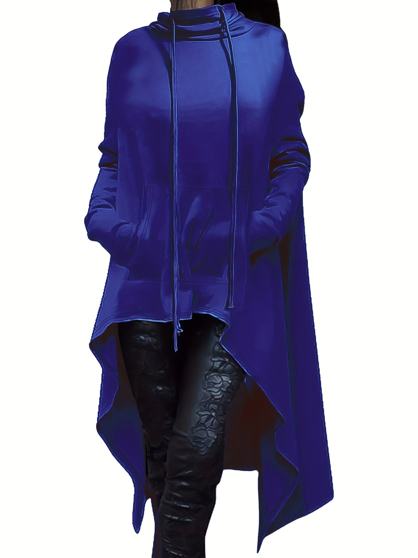 Plus Size Women's Oversized Hoodie - High Neck Long Sleeve Pullover Sweatshirt with Drop Shoulder & Flared Hem, Cozy Fall Winter Casual Clothing, Machine Washable