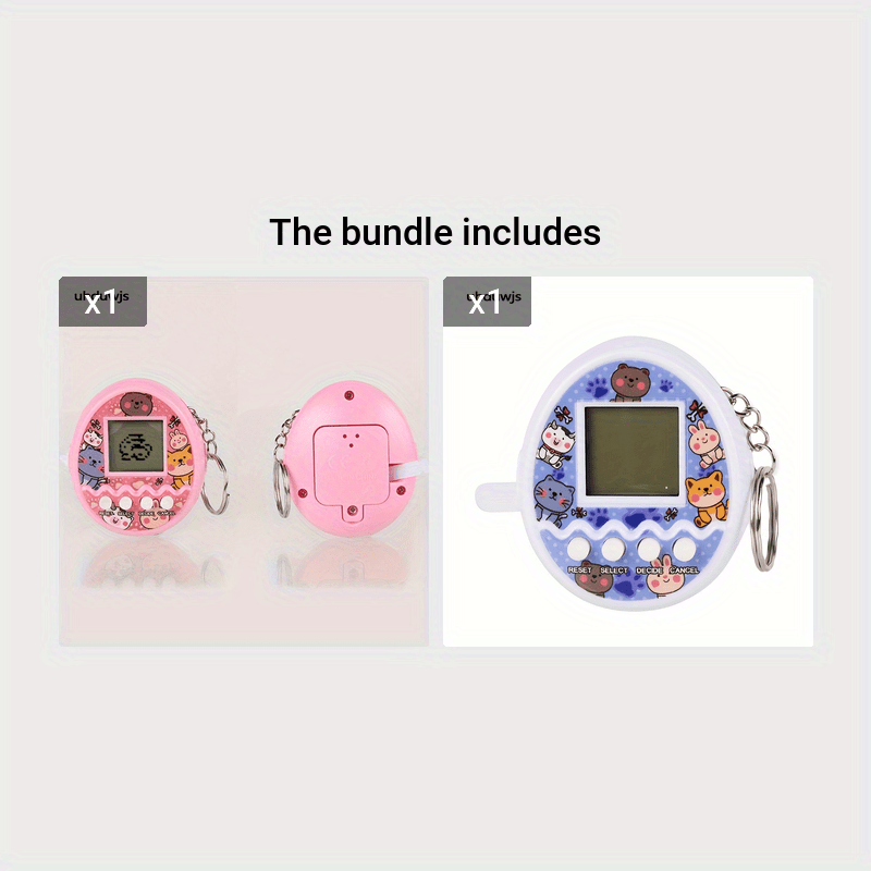 Electronic pet machine mini handheld electronic game machine pet egg virtual rabbit pet develop keychain ornaments for students' children's birthday and holiday gifts.