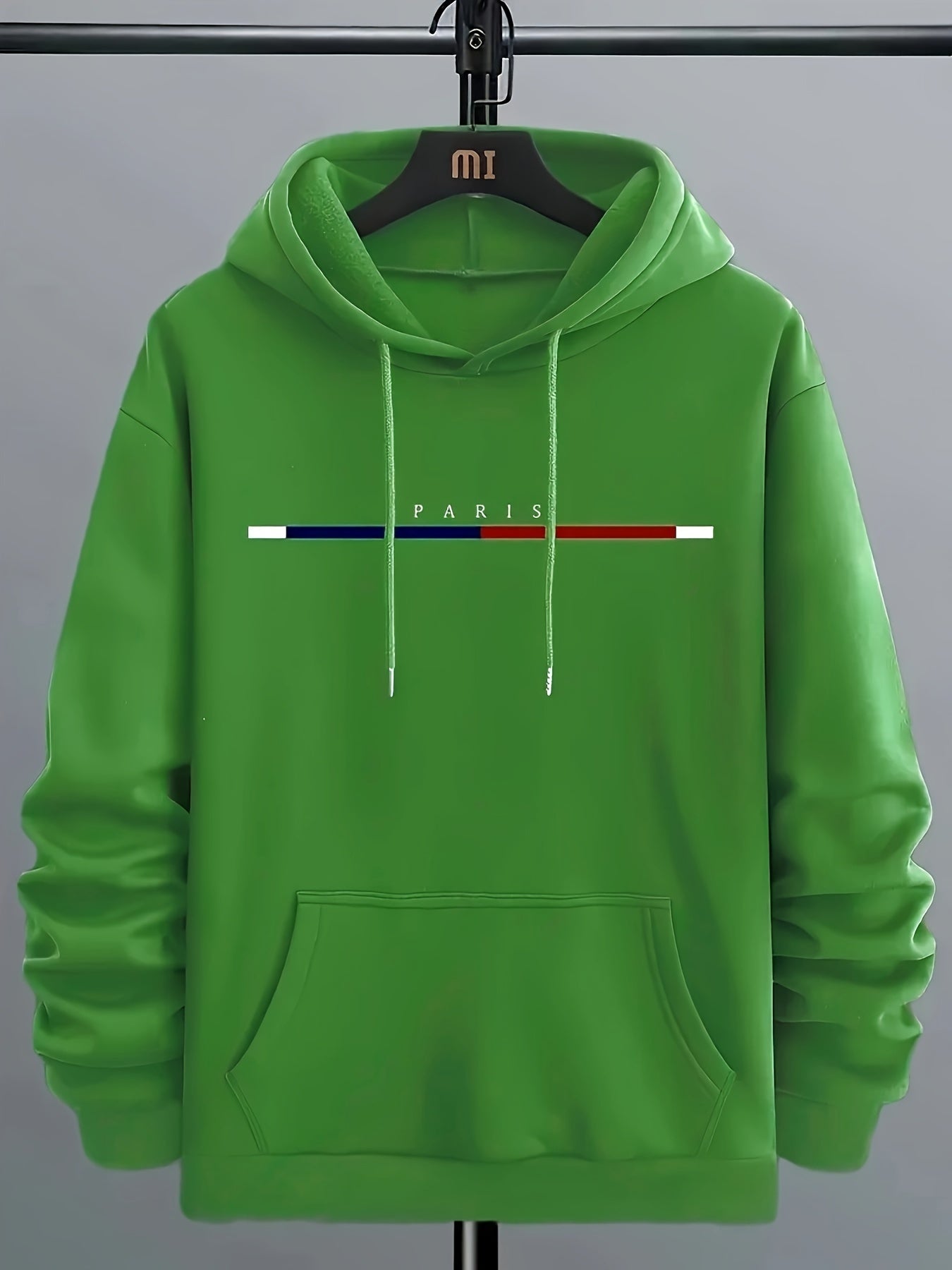 Paris Print Hoodie, Cool Hoodies For Men, Men's Casual Graphic Design Pullover Hooded Sweatshirt With Kangaroo Pocket Streetwear For Winter Fall, As Gifts