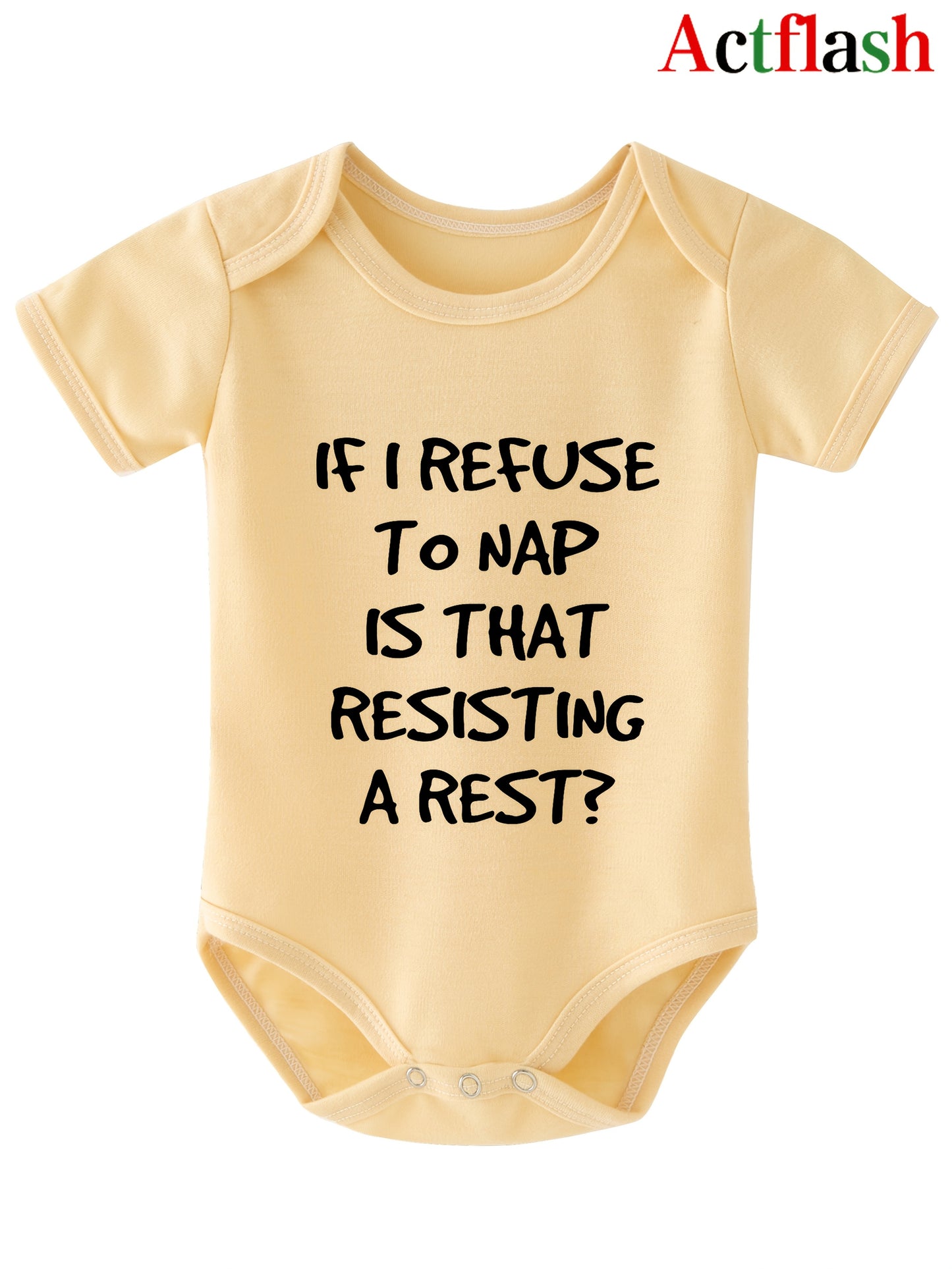 If I Decline to Take a Nap, Does That Mean I'M Opposing Rest? New Style Bodysuit for Summer, Short-Sleeved Triangle Crawling Suit, a Gift for Pregnancy, for Outdoor