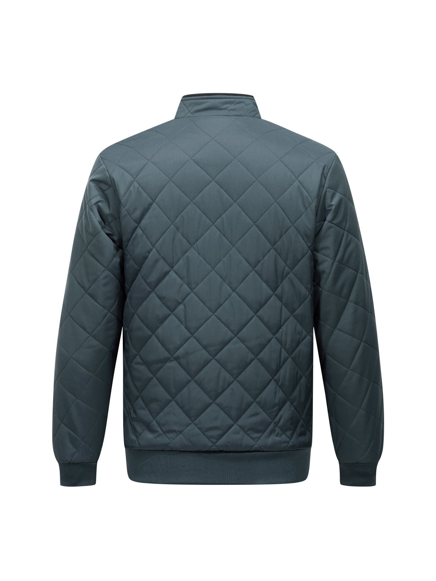 Men's Quilted Fleece-Lined Winter Jacket - Dark Green, Warm & Stylish Zip-Up with Pockets, Casual Loose Fit for Everyday Cold Weather, Winter Clothes