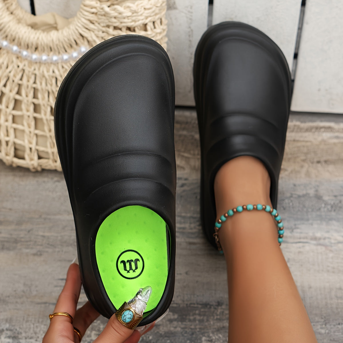Women&Apos;S EVA Solid Chef Shoes, Comfy Non Slip Slip on Work Shoes, Comfort Closed Toe Shoes