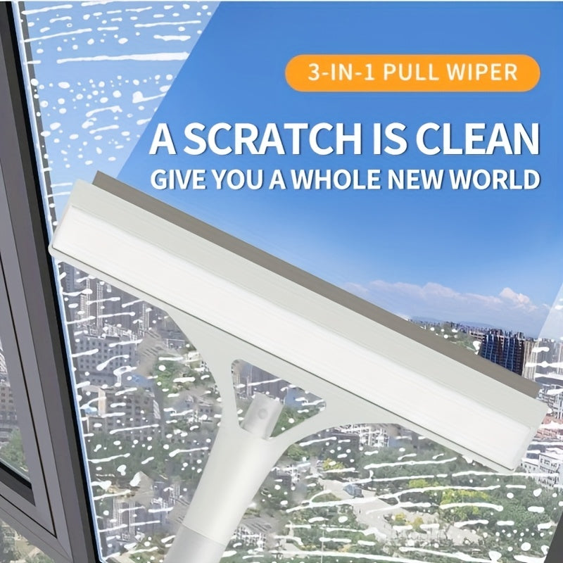 1pc set of household multi-functional glass cleaning artifact, double-sided brushing and scraping mirror, three-in-one glass scraper with watering can