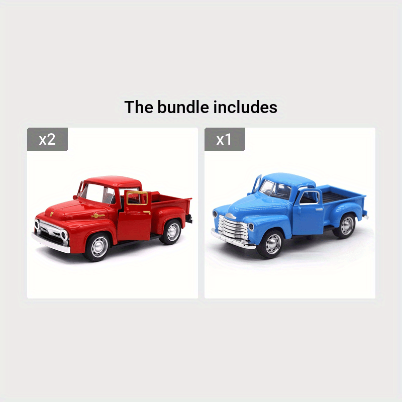 Simulation 1:32 Alloy Vintage Pickup Truck Model Children's Toys Automobile Pendulum Parts Huili Car Model Boy Toys Christmas, Halloween Gift for winter
