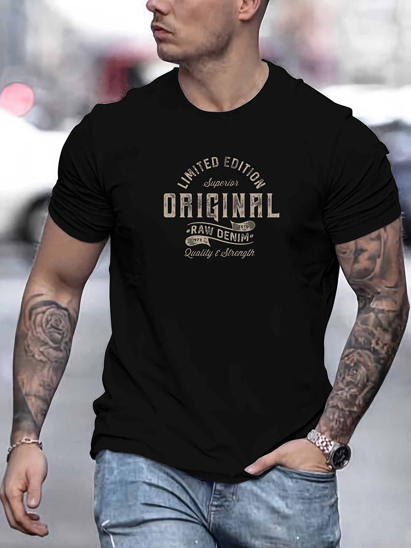 Men'S ORIGINAL Graphic T-Shirt - Lightweight Summer Tee with Bold Lettering, Regular Fit Casual Shirt for Everyday & Formal Outfits - Breathable Everyday Essential, Versatile Clothing, Modern Look, Comfortable Material, Short Sleeve Top, Young Adults