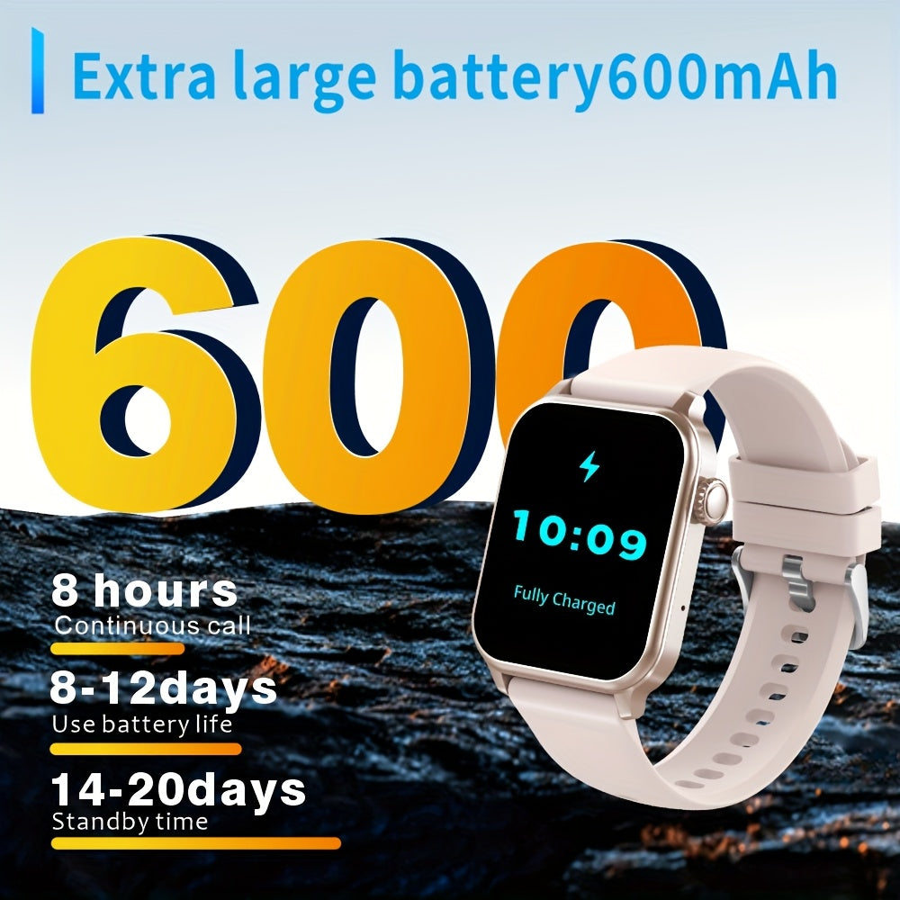 Large Battery Smartwatch, 600mAh Ultra Large Battery Capacity, High Quality Protection Level, Wireless Calling, Multifunctional Reminder, Alarm Clock, 100+Sports Mode, Super Durable, Stable Performance, Outdoor Smartwatch, Men'S And Women'S Gift