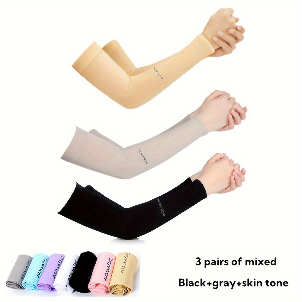 1 pair/2 pairs/3 pairs of unisex nylon protective ice sleeves, suitable for wrists and arms. Ideal for outdoor activities, driving, cycling, running, fishing, and sports like baseball