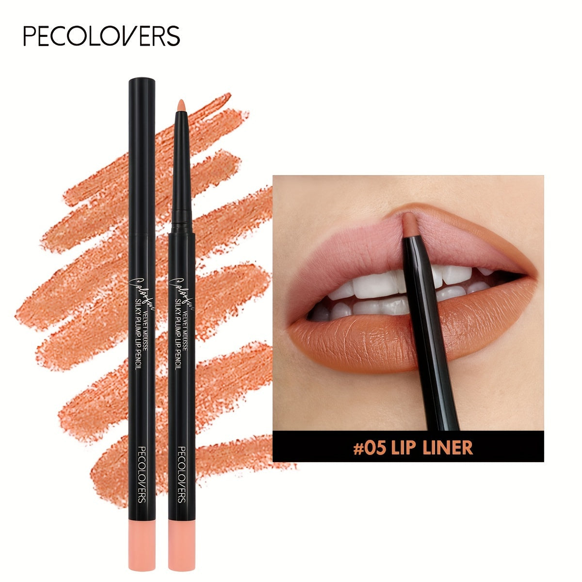 PECOLOVERS Waterproof Matte Lip Liner Pencil - Sexy Red, Long-Lasting & Non-Stick Formula, Moisturizing Lipstick Tint for All Skin Types, 12 Vibrant Shades, Lip Tint Waterproof Long Lasting