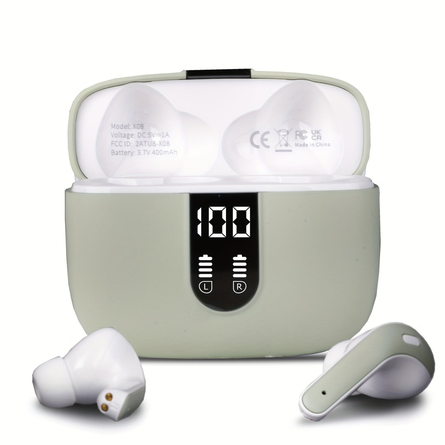 LIFEBEE Wireless Earbuds with 60H Playback, LED Power Display, Noise Cancelling Voice Call, Touch Control, Lightweight In-Ear Headphones with Condenser Mic, Rechargeable Lithium Polymer Battery, Type-C USB Charging, Compatible with Cellphones - Adult Use