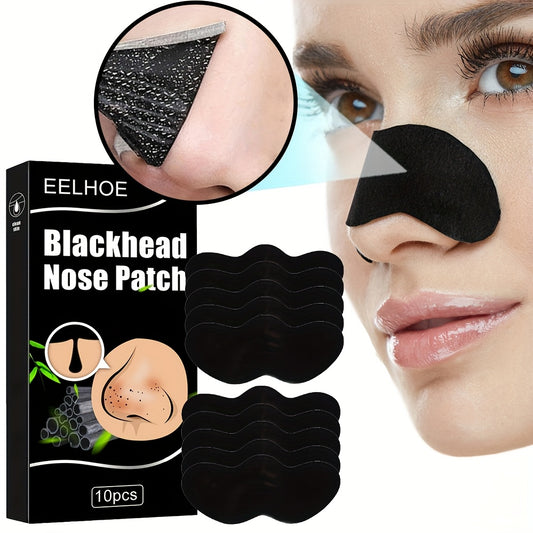 Blackhead Nose Patch Bamboo Charcoal Blackhead Cleansing Nose Mask, for Deep Cleansing 10pcs