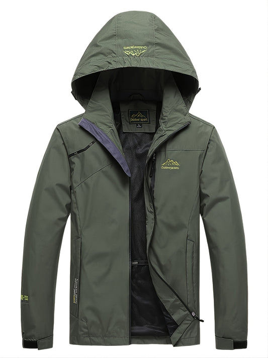 Men'S Rain Jacket, Lightweight Windbreaker with Hood for Hiking Travel Outdoor
