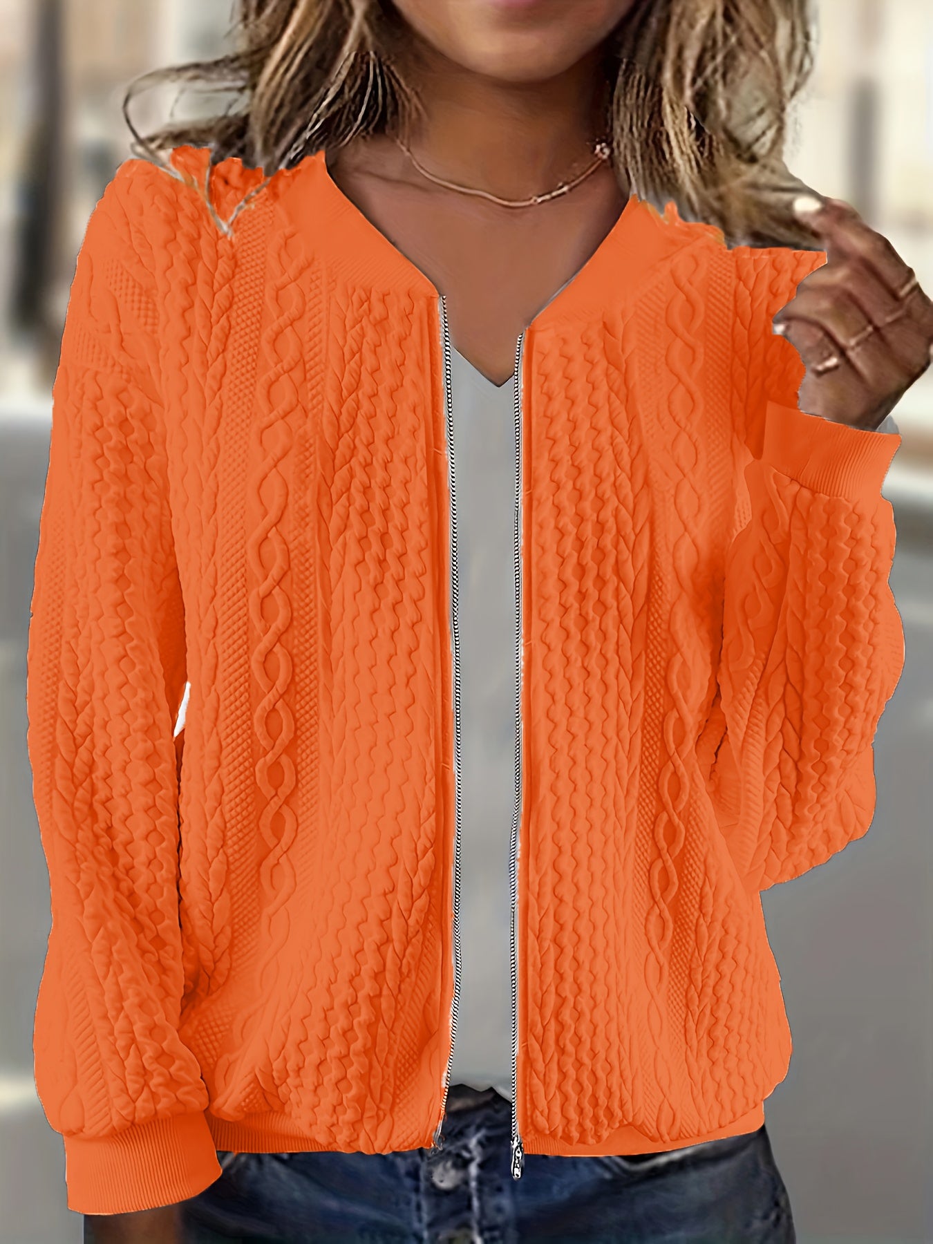 Plus Size - Women'S Plus Size Baseball Jacket - Full-Zip Front Closure, Soft Pink Outerwear for Fall/Winter, Casual Outerwear for Everyday & Formal Events, Fall Fashion, Relaxed Fit, Quality Stitching, Fashion Lovers