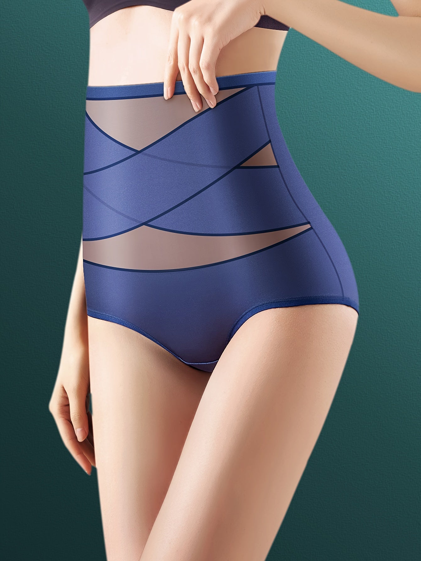 Women's High-Waisted Tummy Control Seamless Shapewear Panties - Breathable Body Shaper Underwear with High Support, Hand Wash Only, Solid Color Triangle Panties for Casual Attire, Tummy Control Underwear