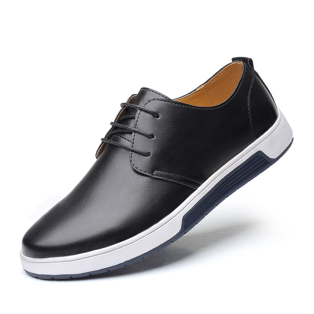 Men's Classic Oxford Dress Shoes - Solid Color, Round Toe, Lace-Up Closure, Microfiber Synthetic Upper & Inner, Rubber Sole & Insole, Business Style for All Seasons