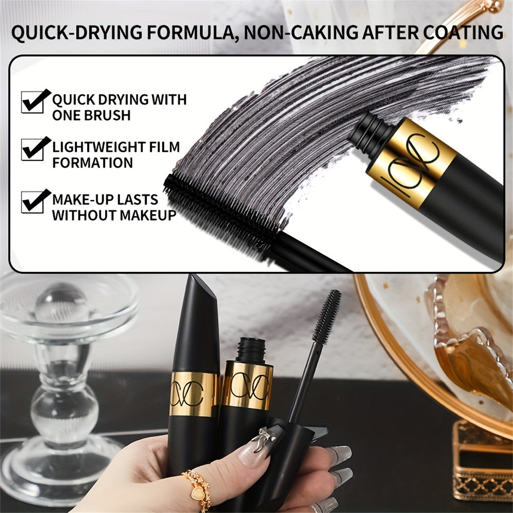 Volumizing 4D Waterproof Mascara, Long-Lasting Curling And Lengthening Lash Makeup, Intense Black, Clump-Free Formula for Dramatic Eyes