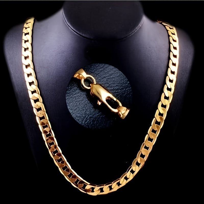 2pcs/set Necklace+Bracelet Fashion Luxury Men and Women Fashion Necklace Necklace Length 18-30inch, Bracelet Size: 21cm