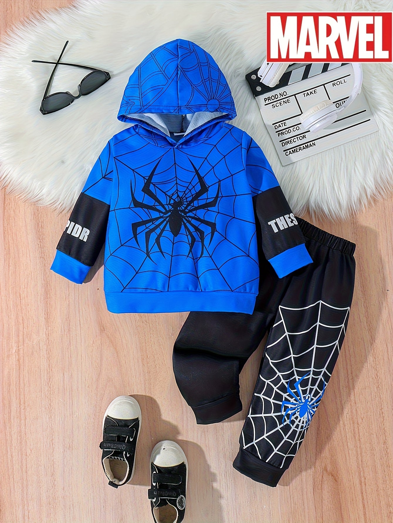Boys' Casual Spider-Man Hoodie & Pants Set P100088A, Perfect for Outdoor