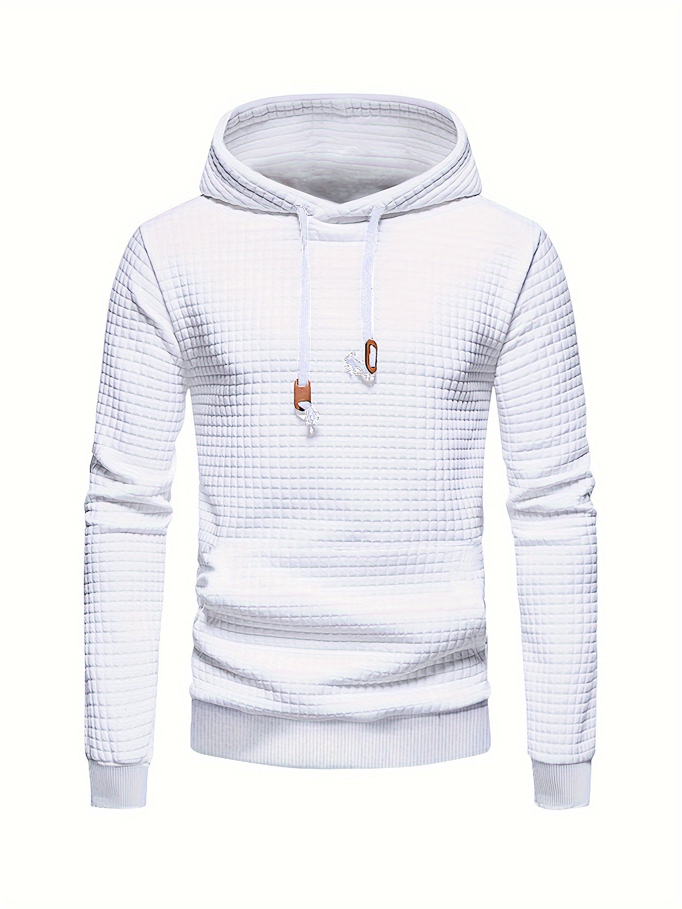 Men's Sporty Hooded Sweatshirt - Navy Blue with Copper Bow Accents, Regular Fit, Machine Washable, High-Quality Fabric for Casual & Athletic Wear, Sweater Hoodie, Everyday Comfort, Textured Knit Fabric