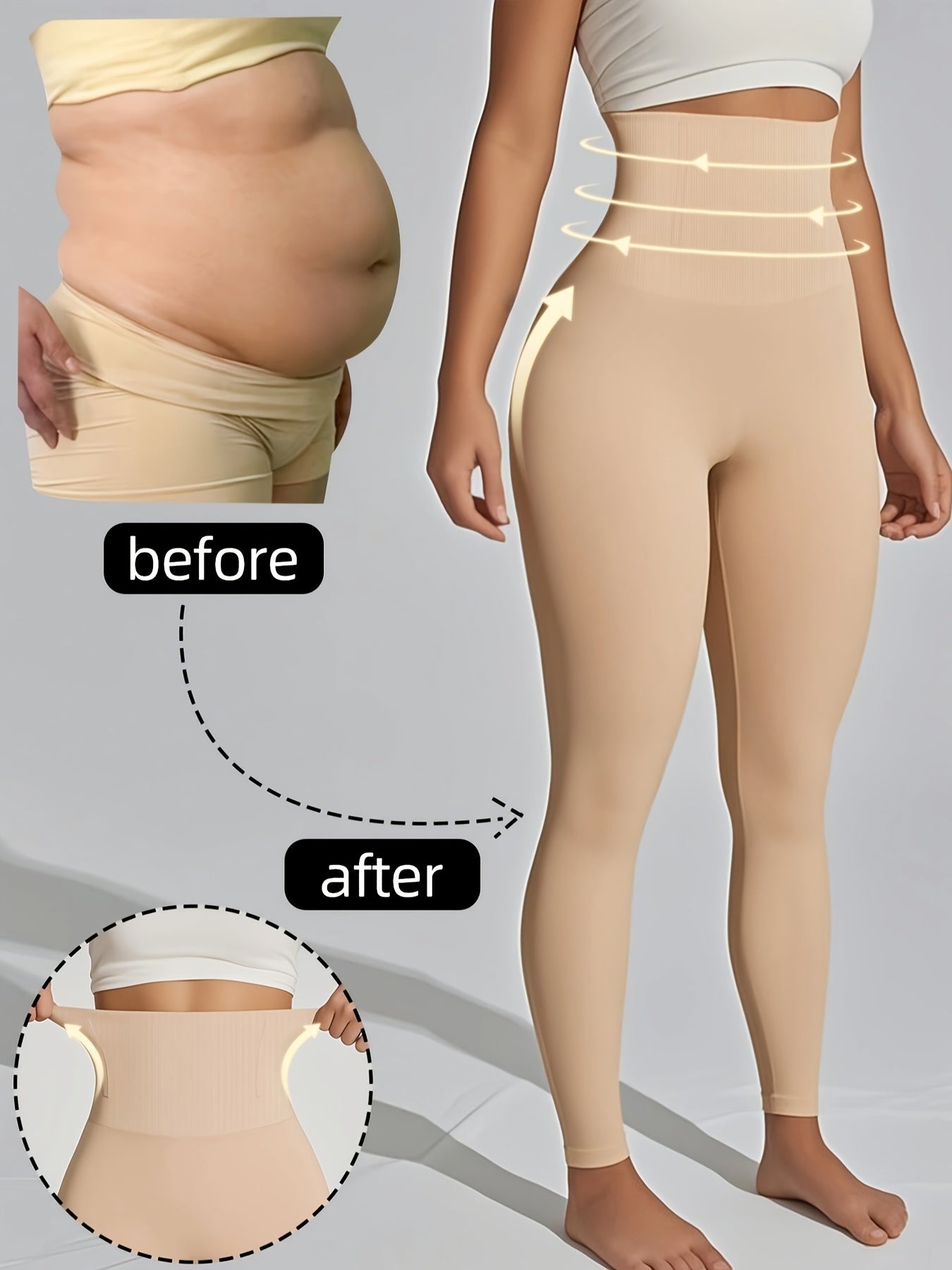 High-Waist Tummy Control Yoga Pants for Women - Black, Slimming, Butt Lifting, Elastic Nylon Athletic Leggings, Opaque, Ideal for Workouts and Casual Attire