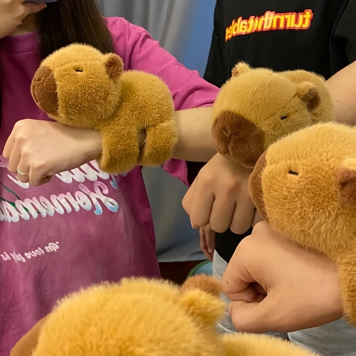 Capibara Plush Toy Hand Puppet Doll Bracelet Girls' Wrist Charm