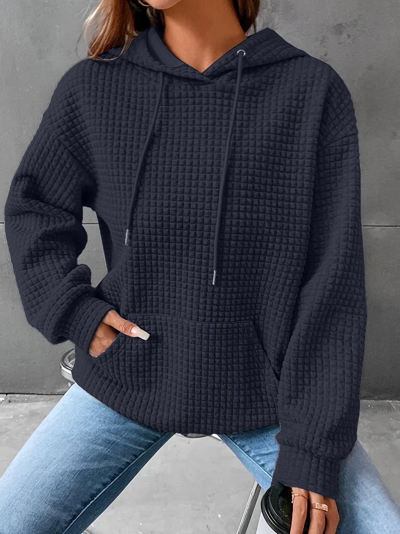 Plus Size - Women'S Plus Size Bright Orange Cable Hoodie - Cozy Loose Fit Pullover with Drawstring, Casual All-Season Wear, Casual Wear Hoodie | Cable Hoodie | Construction, Sweater Hoodie
