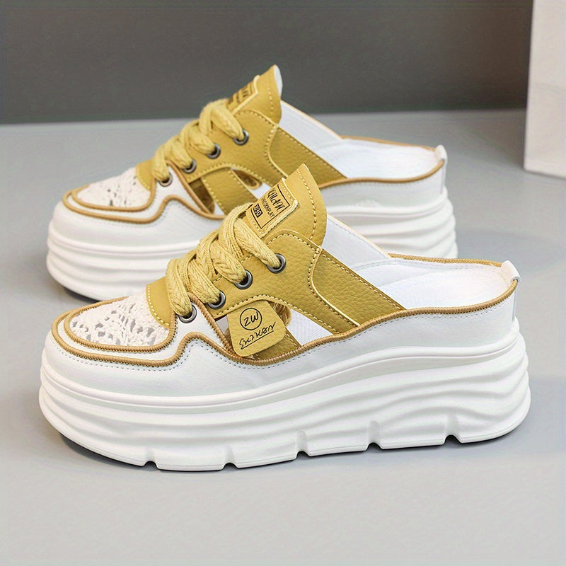 New Women's Shoes 2023 Summer Hollow Thick Sole Height-Increasing Outdoor Casual Sports Fashion