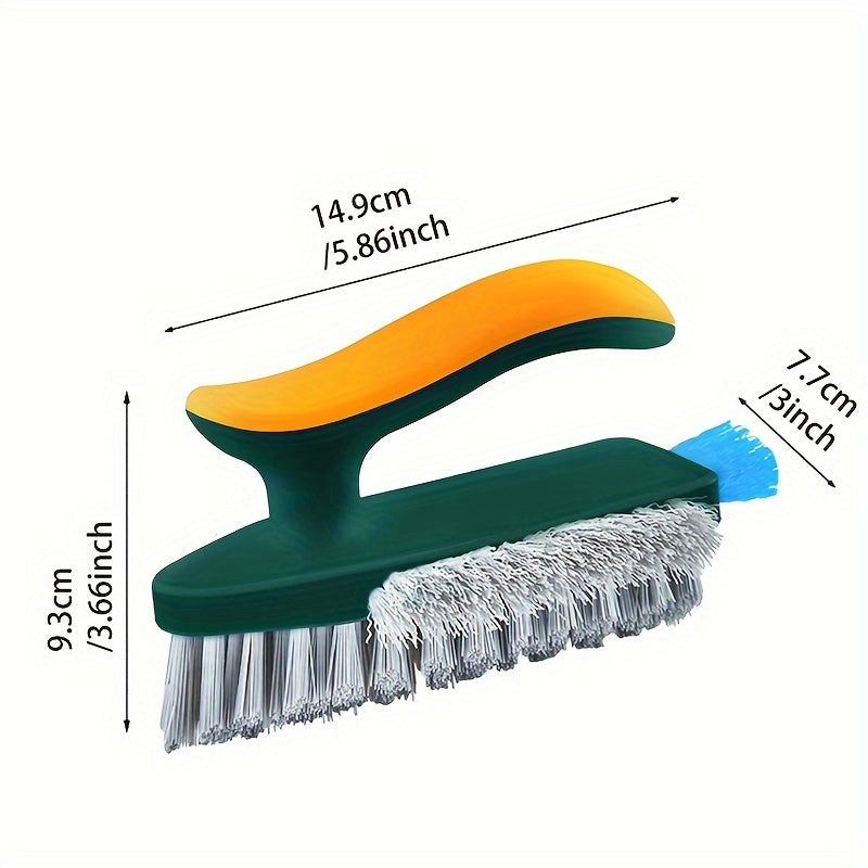 3-in-1 cleaning brush, creative crevice brush floor crevice brush scraping brush integrated toilet floor brush bathroom corner crevice toilet cleaning brush 1pc, with scraping strip, durable material, used for household crevice cleaning