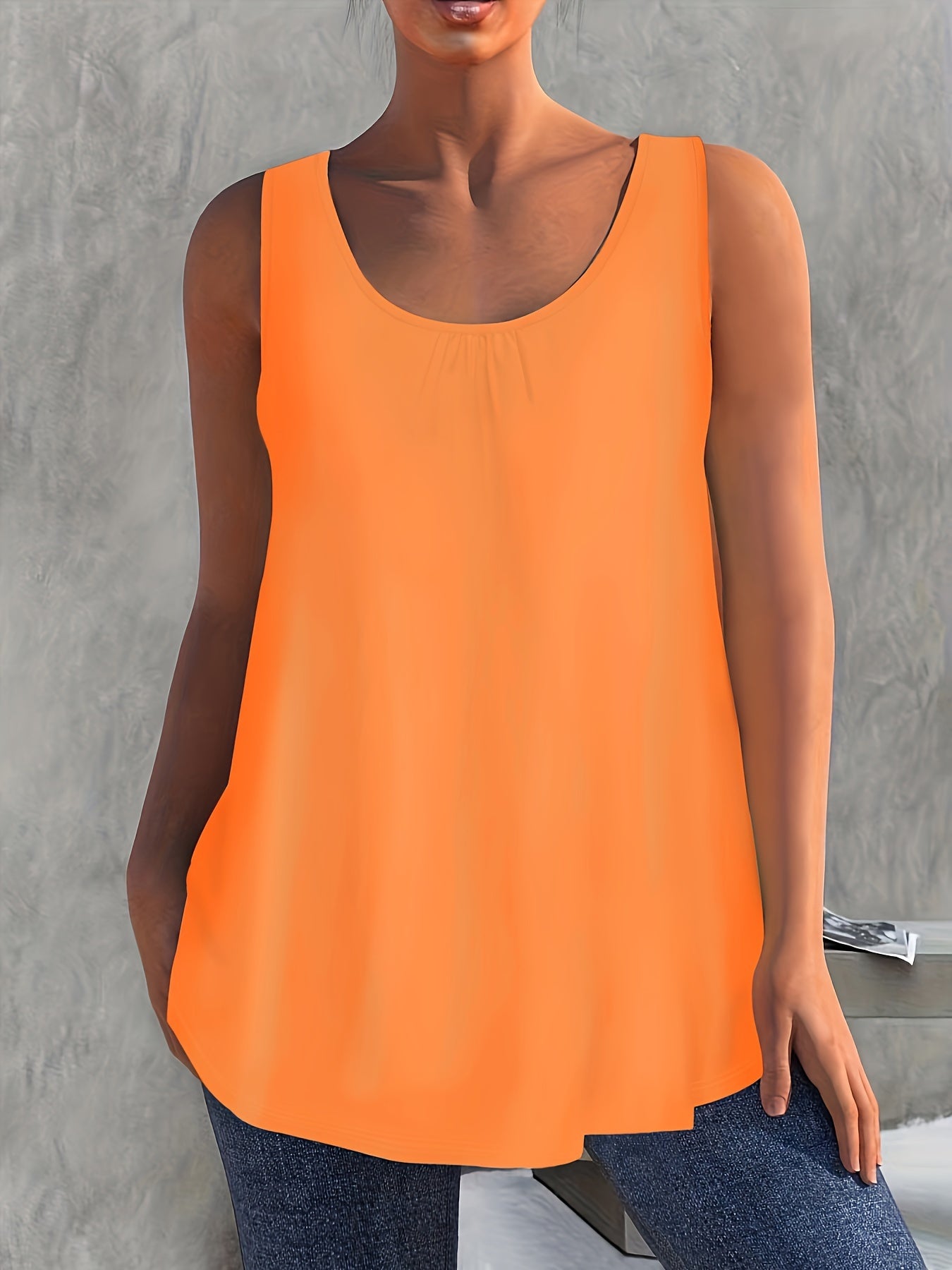 Solid Color Pleated Vest