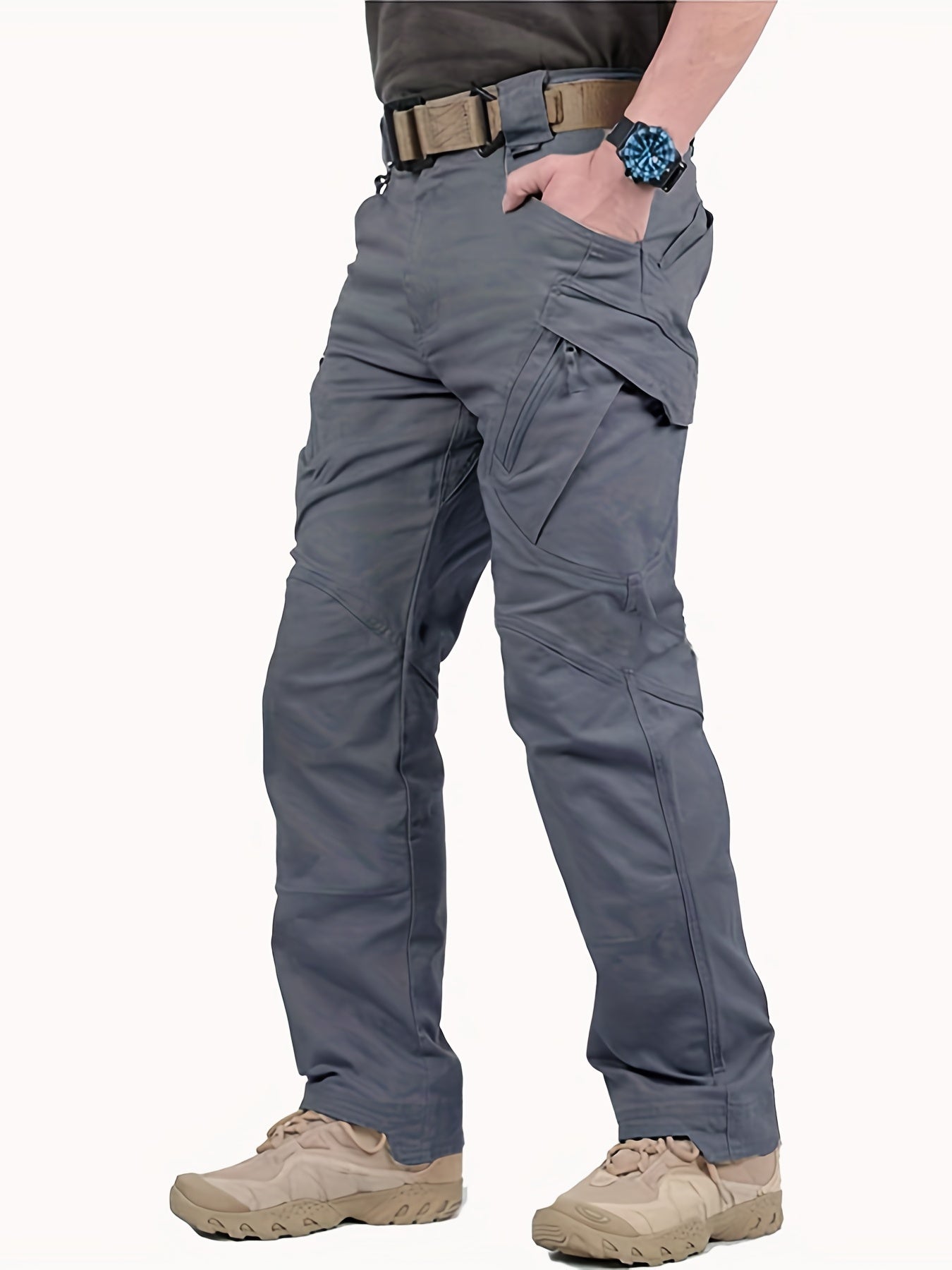 Men'S Tactical Cargo Pants - Durable Multi-Pocket Outdoor Workwear for Camping, Fishing, Hunting, Cycling & Hiking - Olive Green, Regular Fit, All-Season Use, Hiking Gear, Functional Design, Sturdy Construction