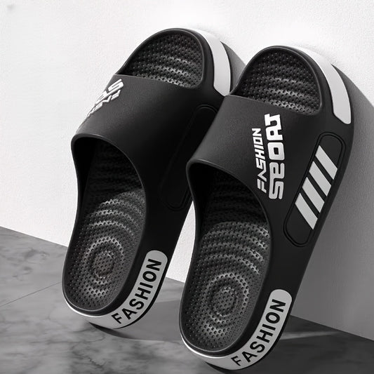 Men'S Summer Fashion Massage Slides - Non-Slip Textured Design, EVA Material, Breathable Open-Toe Slippers for Home, Outdoor, and Beach Use, Indoor Slippers | Casual Slippers | EVA Slides, Summer Sandals