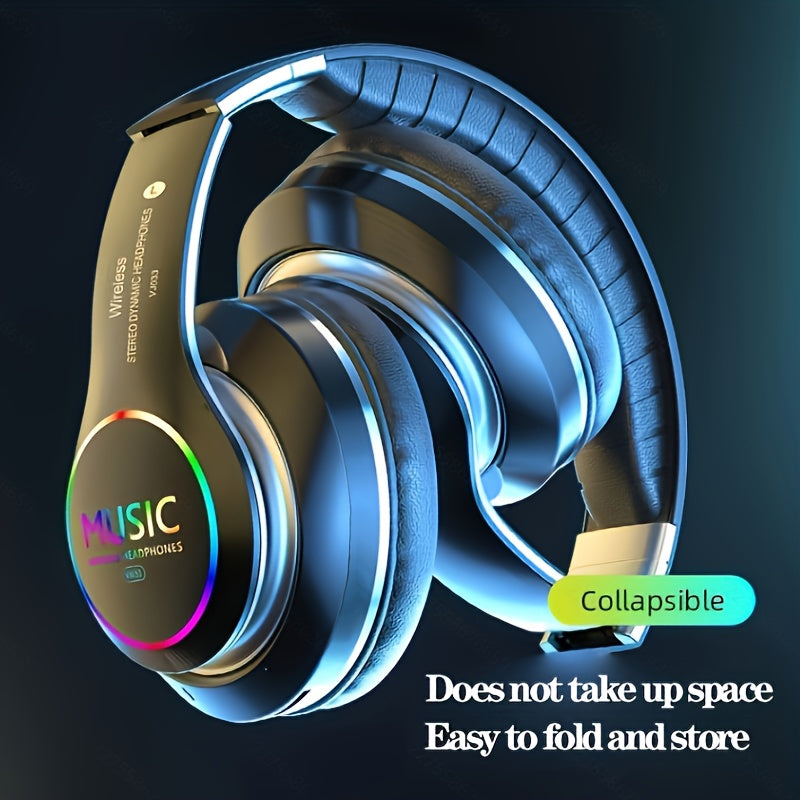 Wireless Headphones, Wireless Headphones With Bass, Lightweight Foldable Headphones With Built-in Microphone, Compatible With 3, 5mm Audio Cable, Suitable For Travel Work Laptop Phone, Gaming Headphones, Christmas Gift