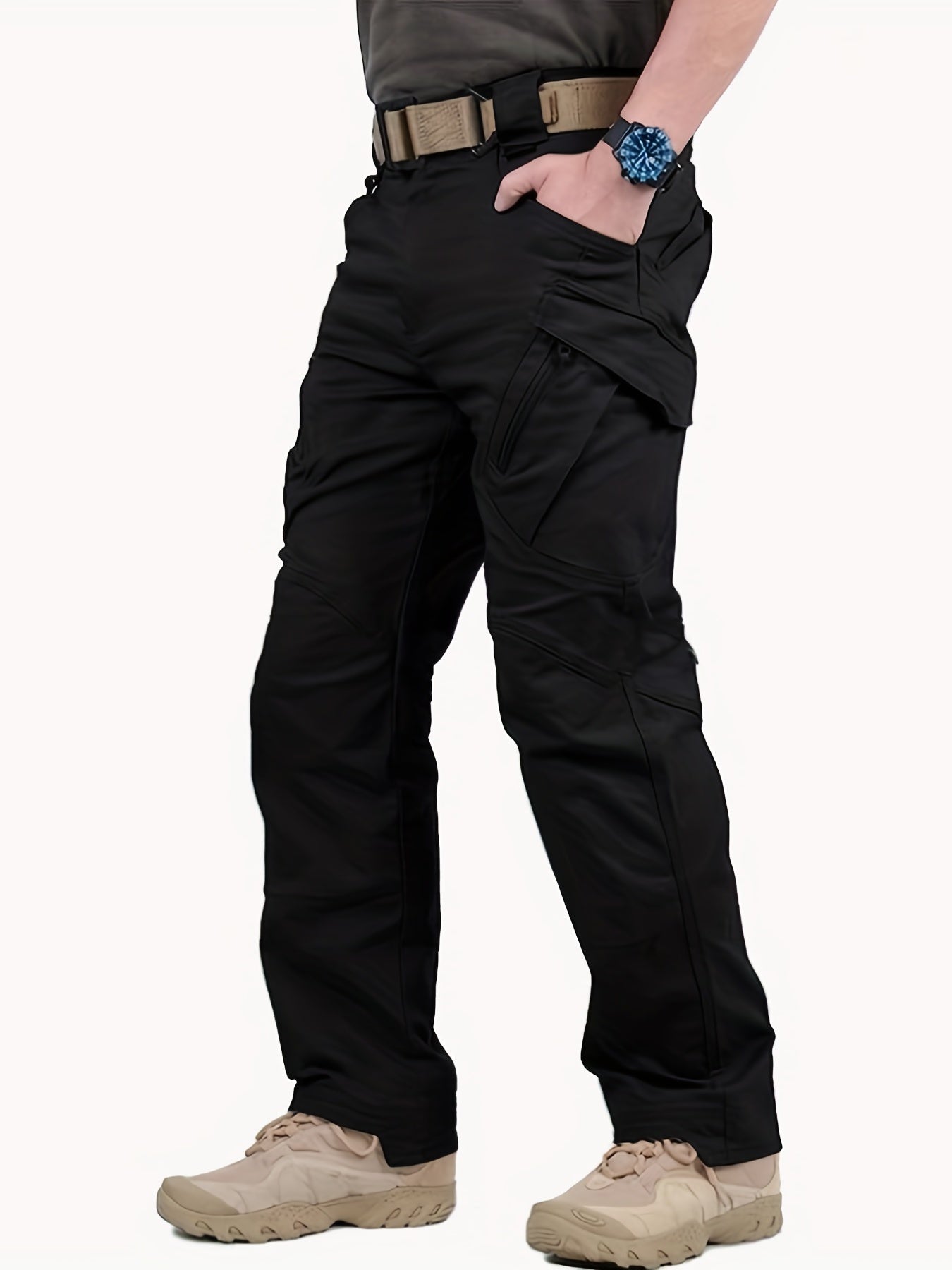 Men'S Tactical Cargo Pants - Durable Multi-Pocket Outdoor Workwear for Camping, Fishing, Hunting, Cycling & Hiking - Olive Green, Regular Fit, All-Season Use, Hiking Gear, Functional Design, Sturdy Construction