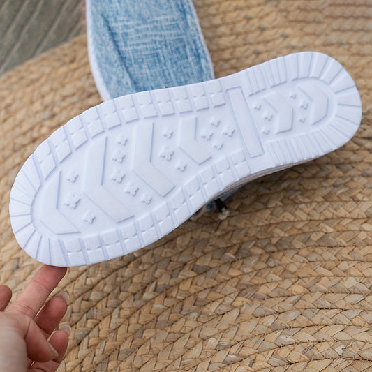 Women's Casual Shoes in Various Colors, Breathable and Non-slip Loafers with Solid Color Patterns, Soft and Lightweight Fabric for Easy Wearing, Round Head Elastic Laces, Flat Bottom Sports Daily Light Work Shoes
