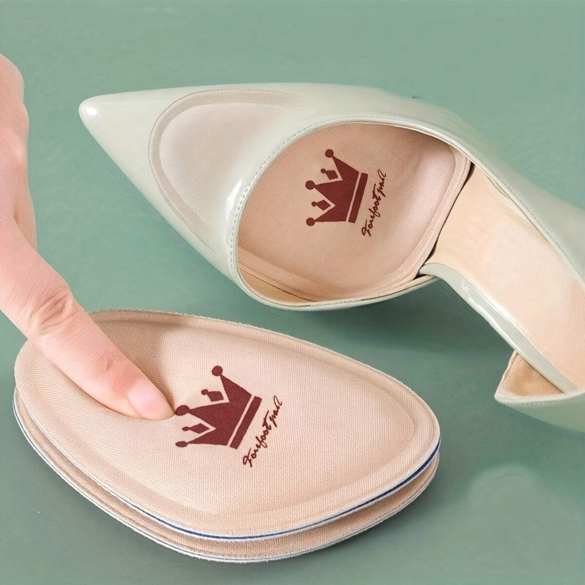 Memory Foam Forefoot Cushion Pads - Double Pack High Heel Comfort Inserts, Non-Slip Ball of Foot Metatarsal Insoles for Women's Shoes