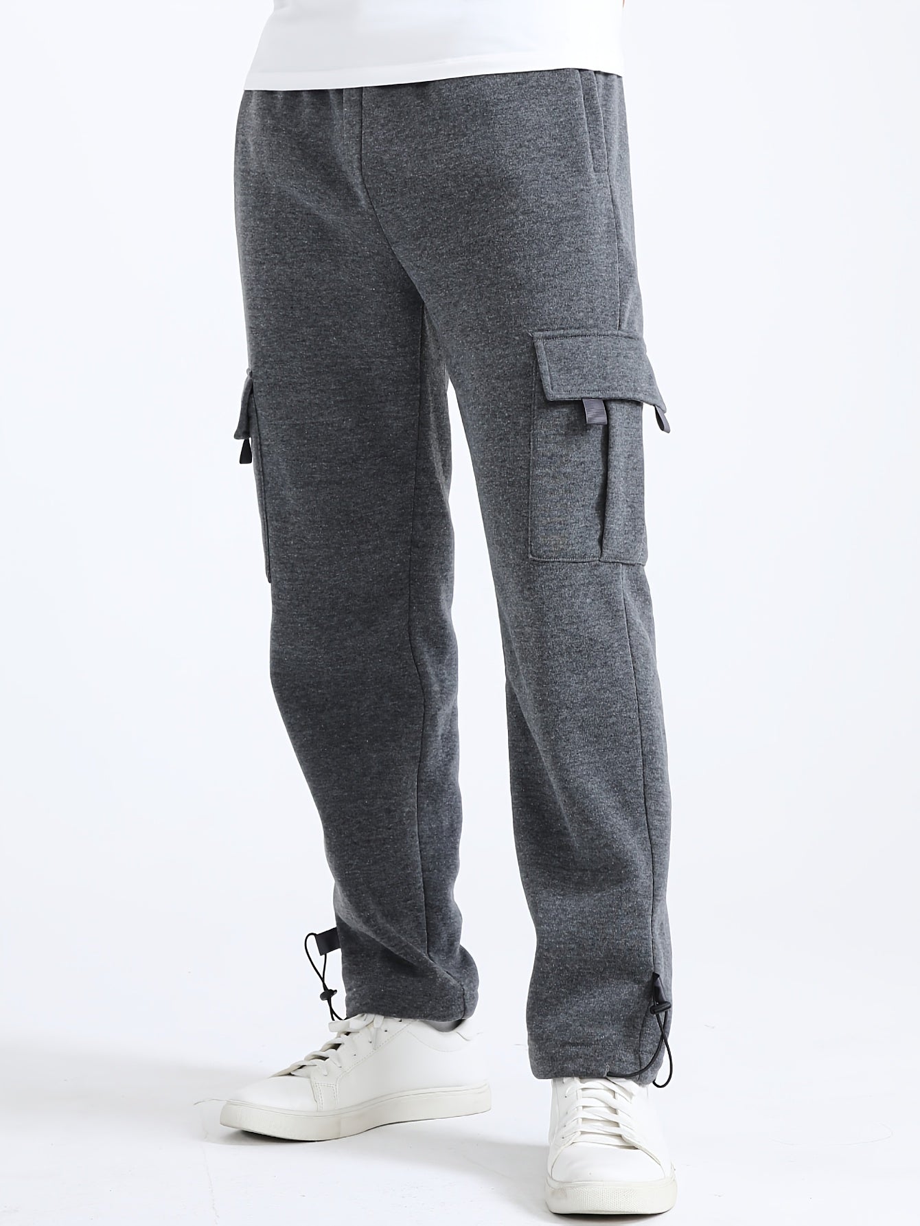 Men's Casual Cargo Pants with Multiple Pockets - Regular Fit Machine-Washable Navy Blue Trousers for Spring/Fall Outdoor & Casual Attire, Leisure Cargo Pants | Durable Cargo Material