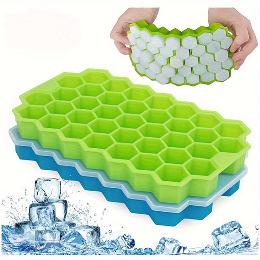1pc Classic Silicone Honeycomb Ice Tray - 37-Cube Design, Easy Release, Durable & Reusable for Beverages, And Refreshing Drinks, Beverage Cooling Modern Kitchenware Durable Silicone