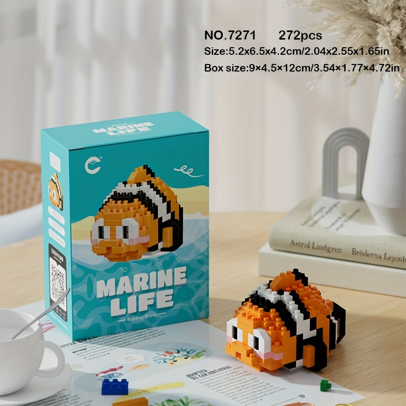 Ocean Series Animal Building Blocks, ABS Plastic, Assorted Sea Turtle, Penguin, and More, Perfect Back-to-School Gift