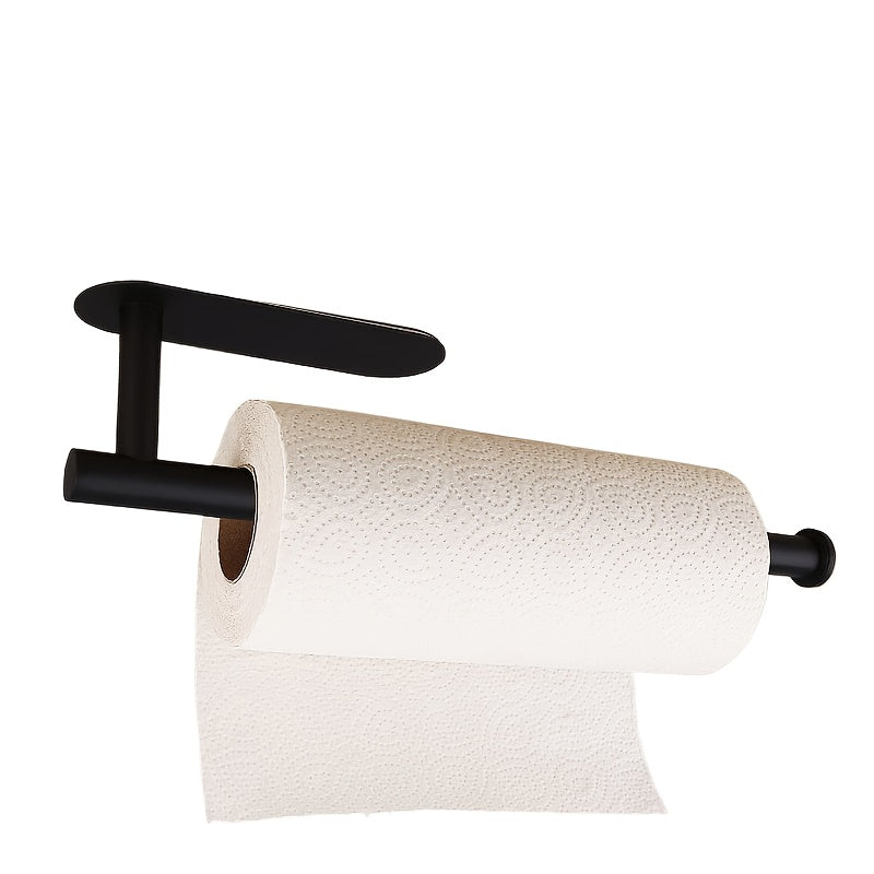 1pc Self-Adhesive Paper Towel Holder Under Cabinet for Kitchen, RV Bathroom Tissue and Towel Holder, Plastic Wrap and Roll Paper Storage Storage Rack, Home Kitchen Bathroom Supplies