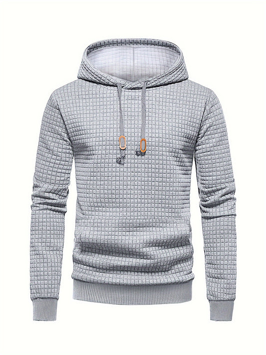 Men's Sporty Hooded Sweatshirt - Navy Blue with Copper Bow Accents, Regular Fit, Machine Washable, High-Quality Fabric for Casual & Athletic Wear, Sweater Hoodie, Everyday Comfort, Textured Knit Fabric