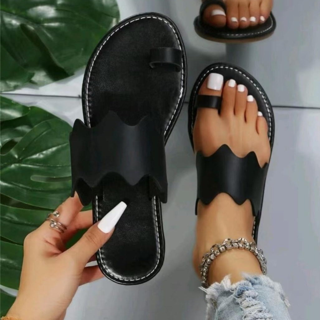 Women's Lightweight Toe Loop Sandals, Clip Toe Lightweight Open Toe Slippers, Women's Flip Flops