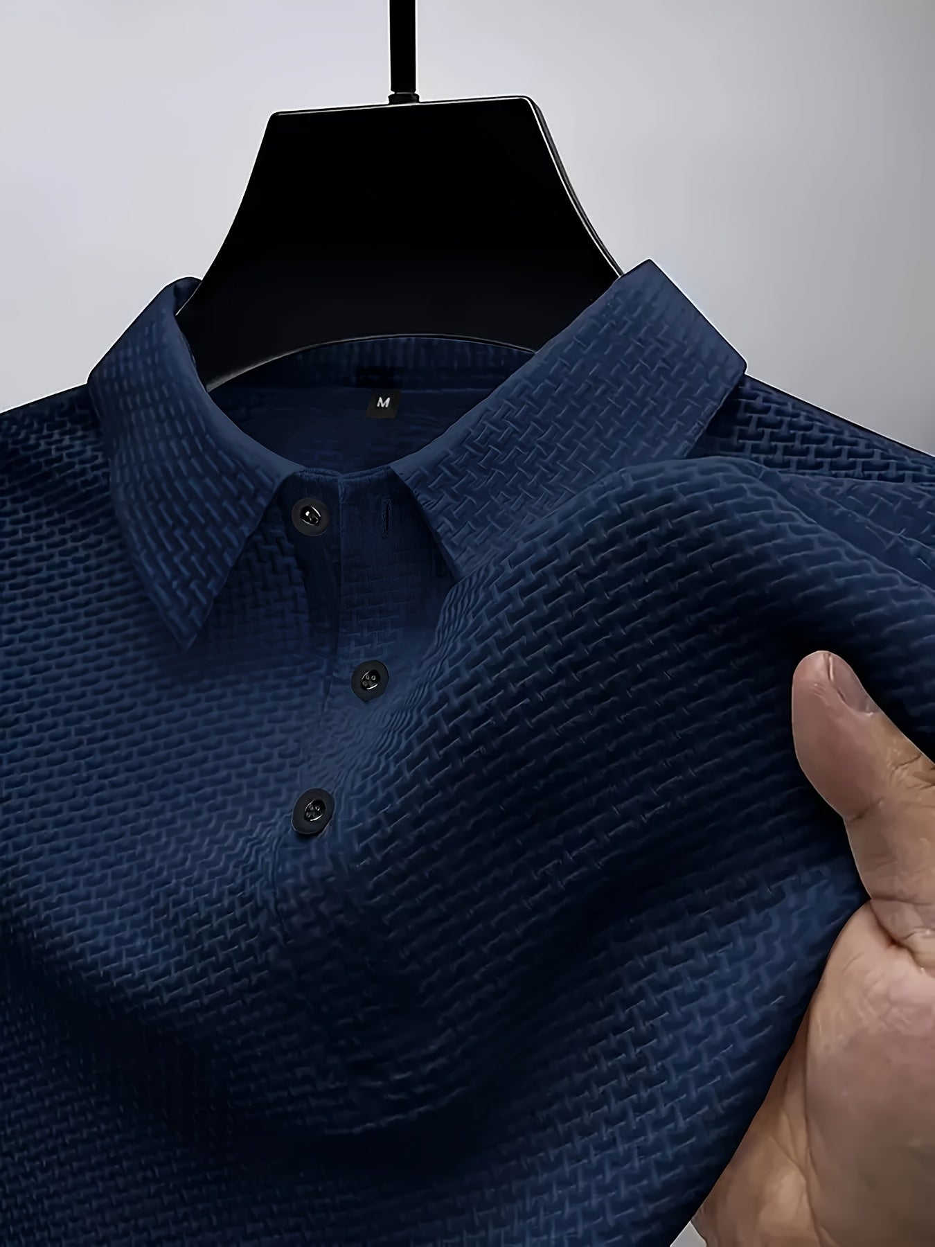 Men's Slim-Fit Ice Fiber Fabric Shirt - Breathable Short Sleeve Solid Burgundy with Black Collar & Cuff Trim, Wrinkle- & Quick- for Golf, Gym, Swimming, Beach - Formal & Casual Dress Shirt - Machine Washable &  Cleanable, Semi, Button-Up Design, Suitable