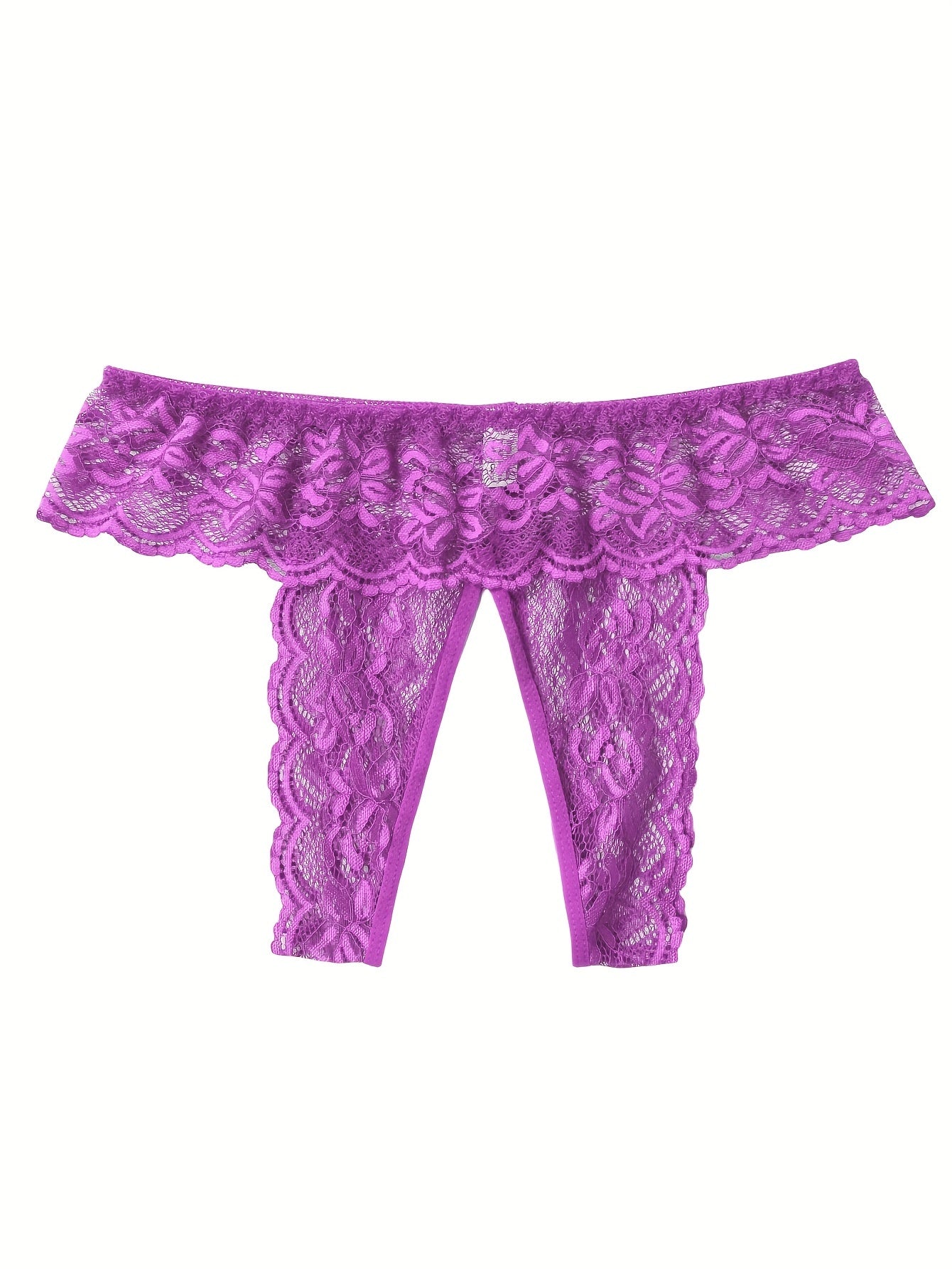 Women'S Sexy Red Lace Thong Panties - Open Crotch Design with Cut-Out Details, Breathable & Comfortable Intimate Underwear for Valentine'S Day or Special Occasions, Romantic Clothing, Elegant Style, Intricate Detailing