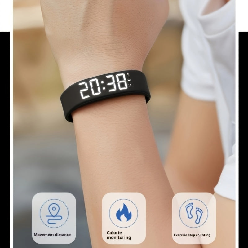 2025 new multifunctional simple fashion unisex electronic watch with alarm clock, pedometer, timer, luminous, senseless wear fashion sports multifunctional wristwatch Holiday gift, suitable for any scene - send a hand rope a