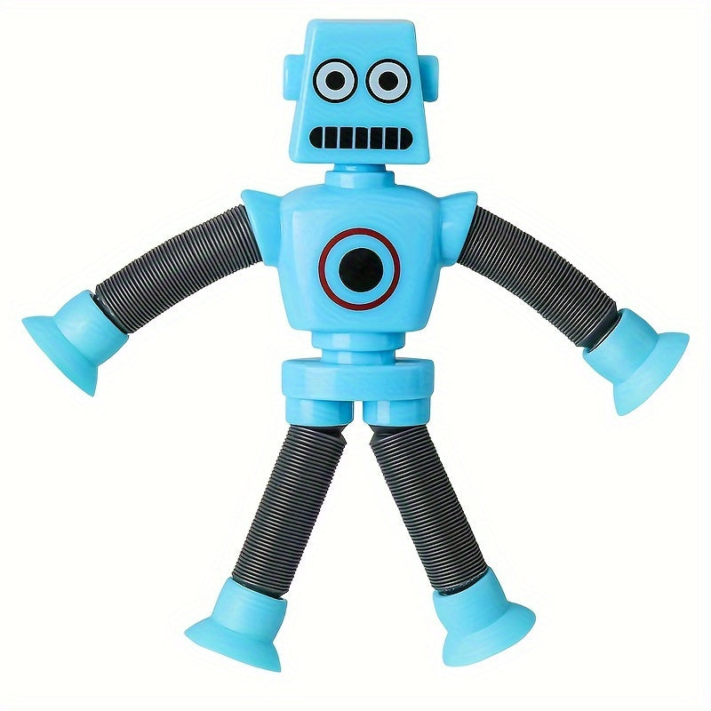 DIY Transforming Suction Cup Robot Toy for Youngsters 6-8 - Creative & Educational Sensory Play, Telescopic Pop Tube Design in Purple/Red/Blue/Yellow
