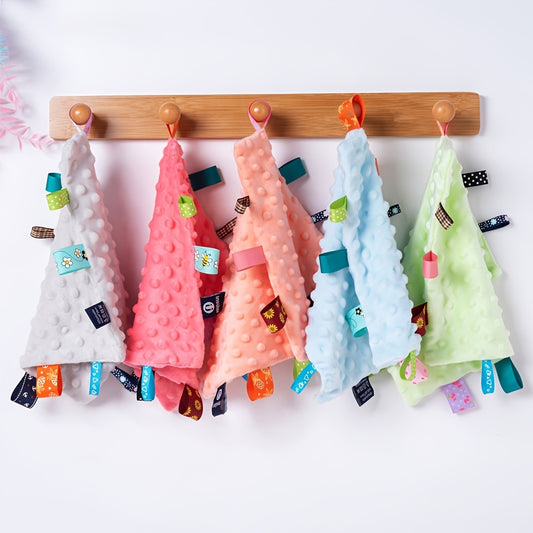0-1 Year Olds Soft Knit Hat & Bib Set - Square, Comfortable Polyester with Floral & Plaid Patterns, Ideal for Birthdays or Holidays, Hand Wash Only, Toddler Clothing|Floral Bib Set|Soft Texture