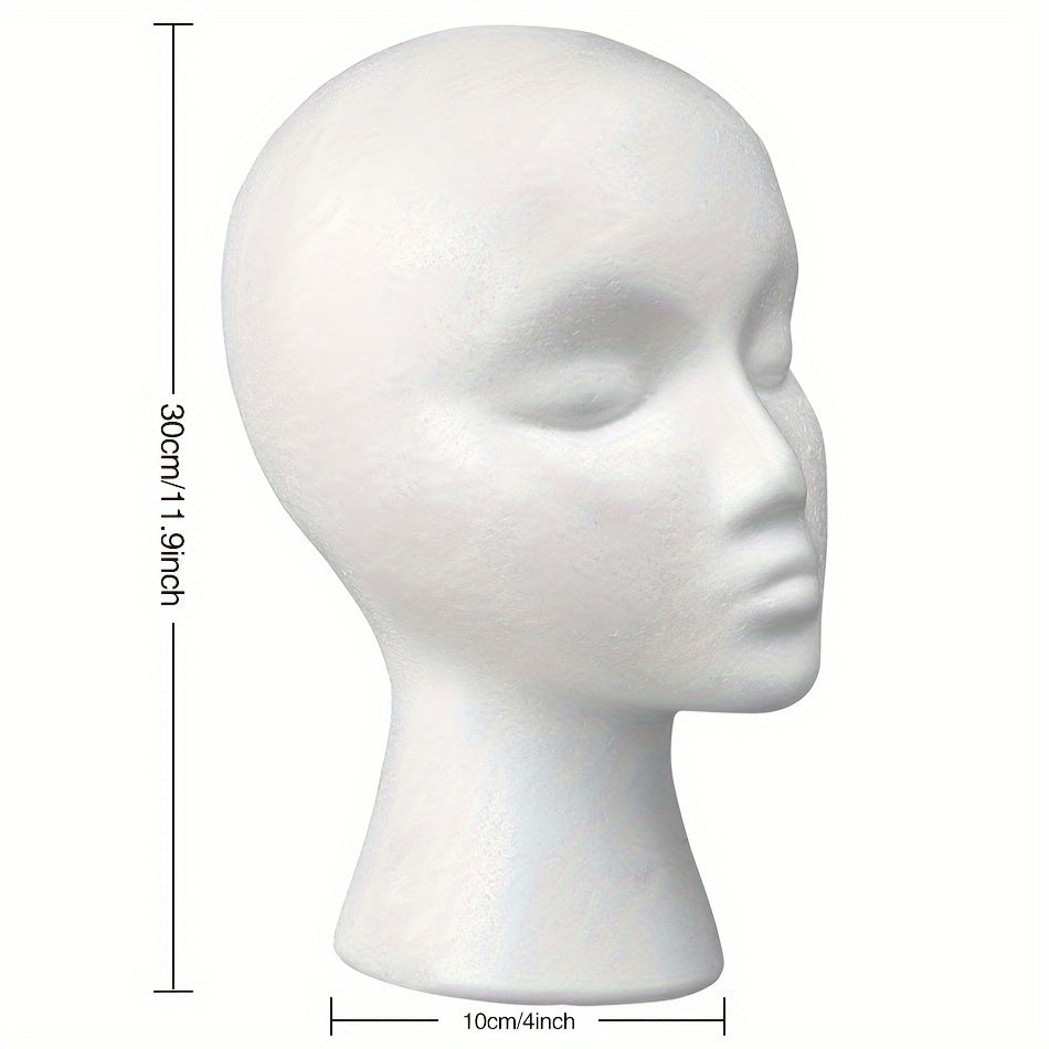 Elegant 30.23cm Female Foam Wig Stand - Versatile Display for Hair, Hats & Accessories - Perfect for Home, Salon, and Travel Use, High, Model
