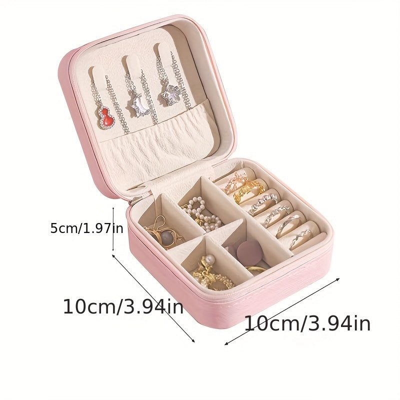 1pc Multi-grid Jewelry Storage Box, Soft Liner Jewelry Storage Basket For Necklaces, Earrings, Household Storage Organizer For Bedroom, Bathroom, Office, Desktop, Dresser, Home, Dorm