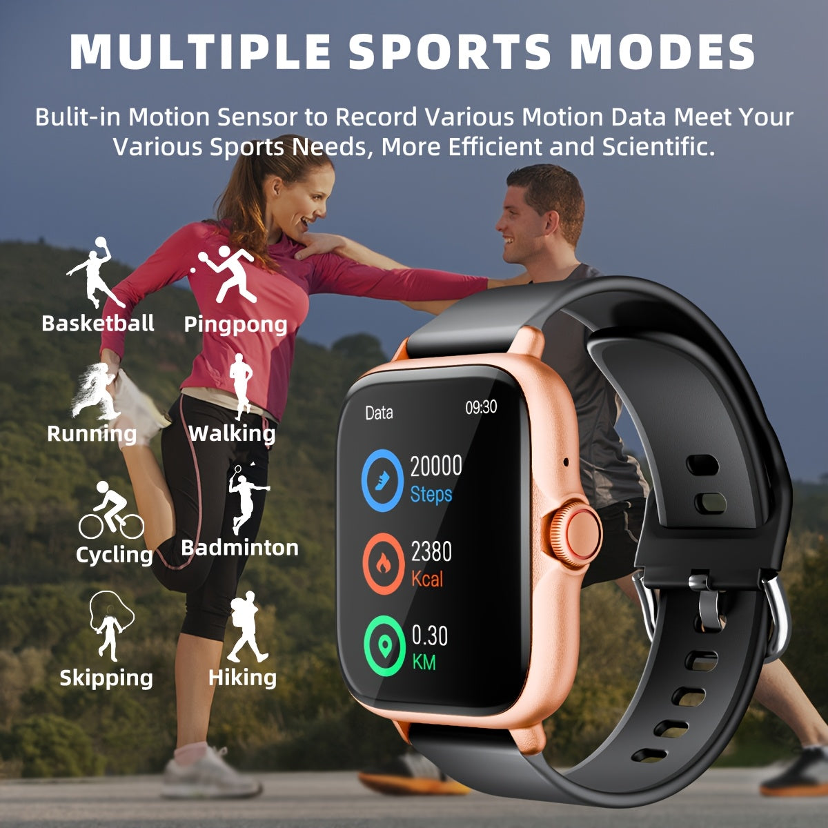 Sports Smart Watch, 4.65cm Full Touch Screen Display with Message, Answer Make Call Smartwatch, Sleep Monitoring, Sports Pedometer, Information Alerts, for iPhone Android Phones, Smartbands Fitness Watch for Women Men Friend Gift, Birthday Gift