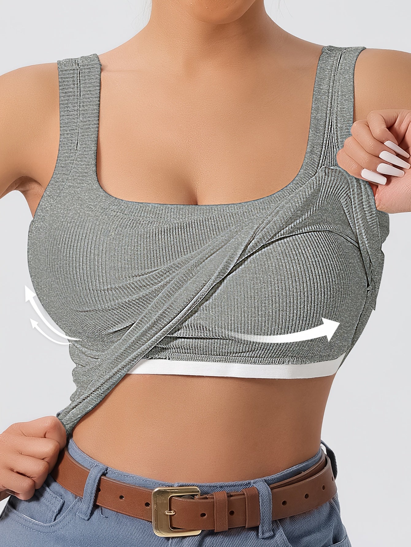 Women'S Sleeveless Top with Removable Padding, Fitted, Solid Color, Suitable for Wearing As an Outer Layer Or As a Base Layer.
